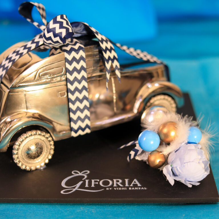 Giforia Royal Blue Baby Car Gift Set 🚗💙 | Premium Decor & Celebration Hamper