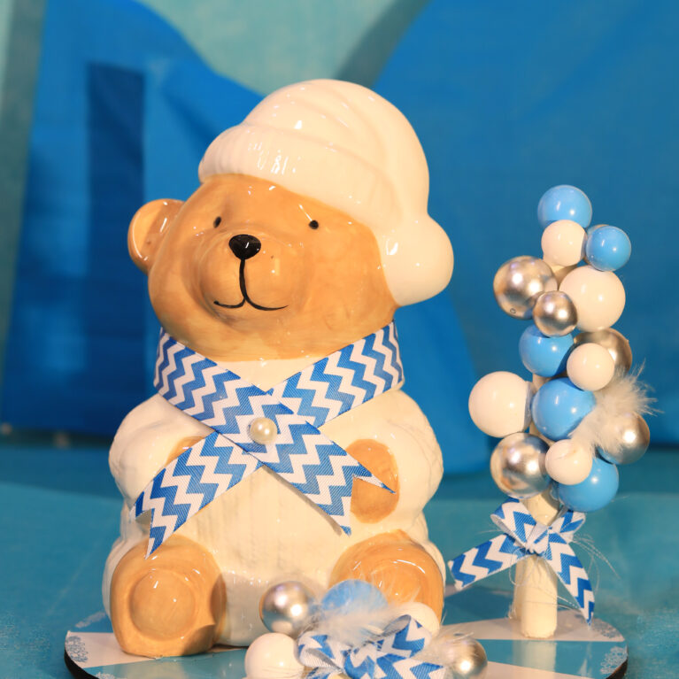 Giforia Baby Boy Teddy Gift Decor Set 🧸💙 | Premium Blue Celebration Hamper