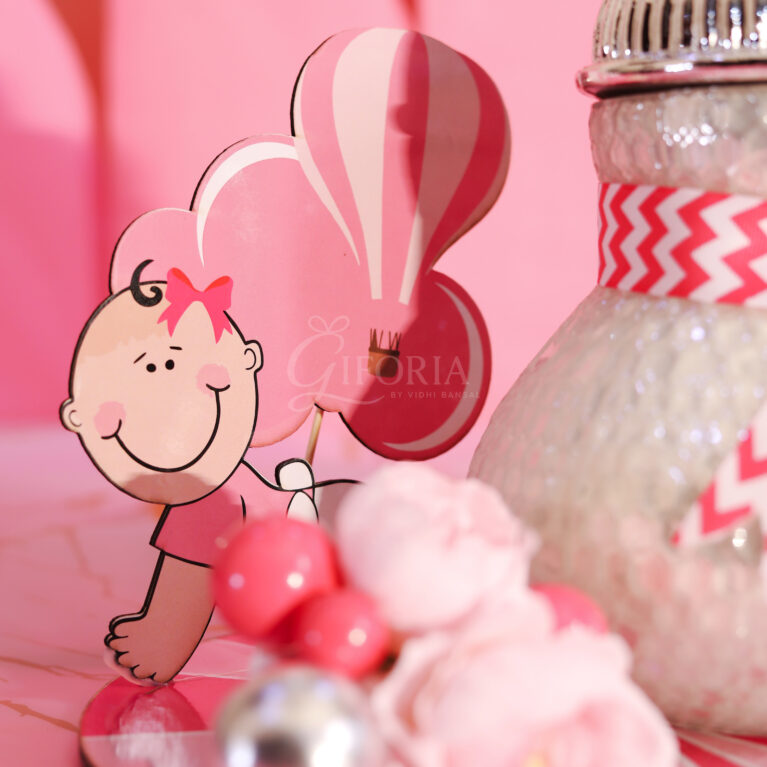 Giforia Baby Pink Celebration Decor Set – Cute Baby Girl Theme