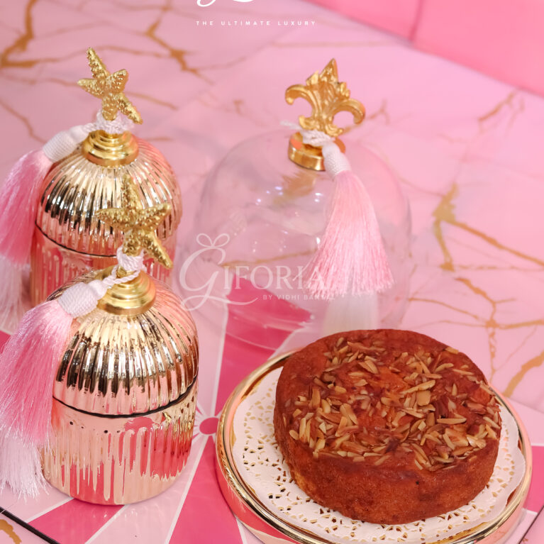 Giforia Luxe Gold Jar & Dessert Cloche Set – Premium Festive Gifting Ensemble