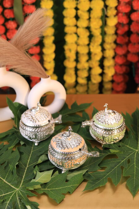 Giforia Royal Silver Meenakari Sweet & Dry Fruit Jars Set ✨🥜🍬