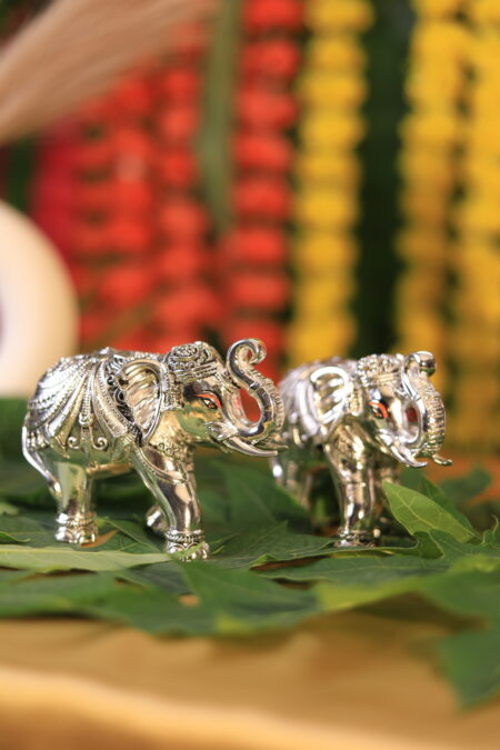 Giforia Royal Silver Elephant Pair 🐘✨ | Prosperity & Vastu Decor Figurines