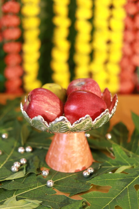 Giforia Silver Lotus Fruit Stand 🍎✨ | Luxury Pooja & Dining Decor