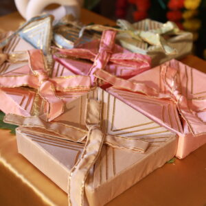 Luxury Silk Gift Boxes with Golden Ribbon Detailing 💝 | Festive, Wedding & Gifting Hampers
